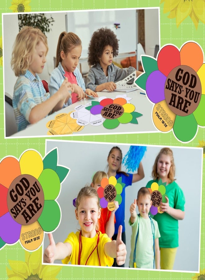 Moinchore 24 Sets God Says You are Coloring Wheel Bible Craft Affirmation Scripture Coloring Wheel 7 Biblical Truths Corresponding Bible Verses Religious Activity for Home Supplies Sunday School - Image 3